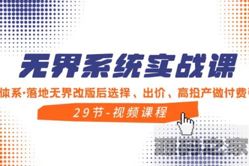 无界系统实战课：全方位实操，精通选择、出价和高效投产的付费引流方法